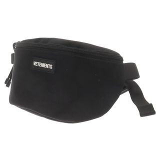 VETEMENTS ヴェトモン ALL BLACK LOGO FANNY PACK オールブラック ロゴ ファニー パック ウエストポーチ ボディバッグ ブラック UA53BA160B(ウエストポーチ)