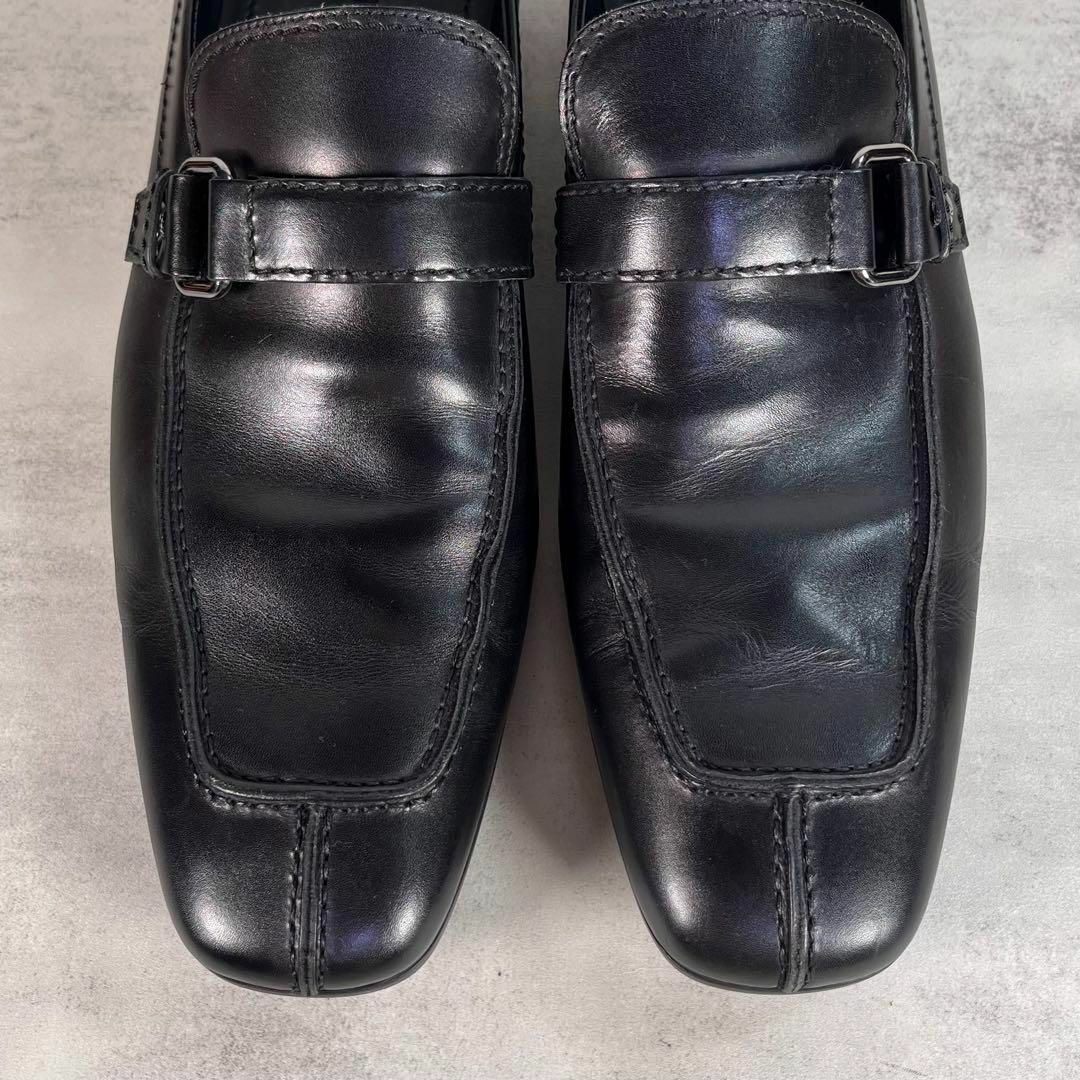 美品】ルイヴィトン/LOUIS VUITTON ローファー 革靴 ロゴ 黒 ブーツ 美品】ルイヴィトン/LOUIS VUITTON ローファー 革靴 ロゴ 黒 ブーツ