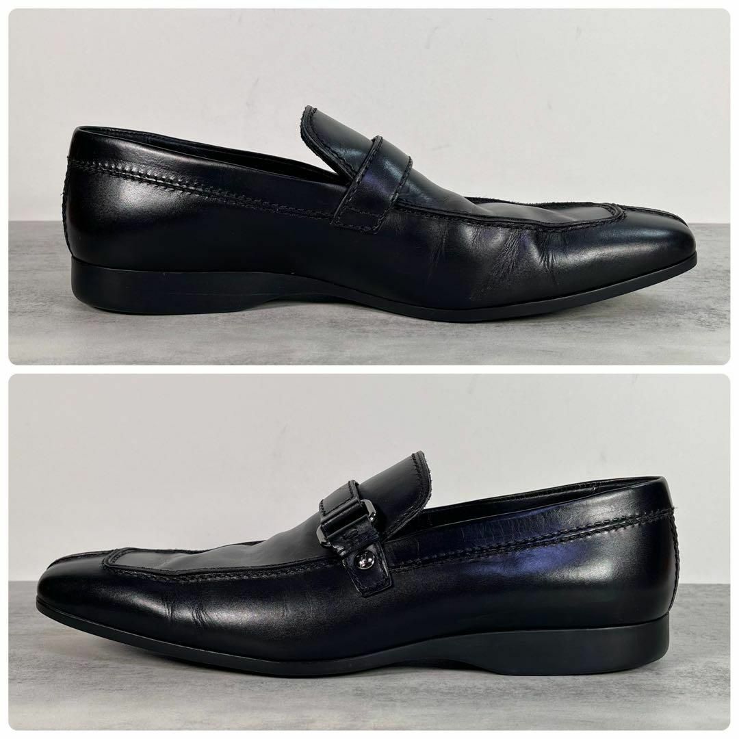 美品】ルイヴィトン/LOUIS VUITTON ローファー 革靴 ロゴ 黒 ブーツ 美品】ルイヴィトン/LOUIS VUITTON ローファー 革靴 ロゴ 黒 ブーツ