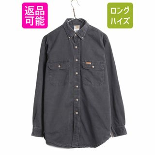 00s USA製 US企画 カーハート ボタンダウン 長袖 シャツ メンズ L / 00年代 オールド Carhartt 長袖シャツ ワンポイント コットン ツイル(シャツ)