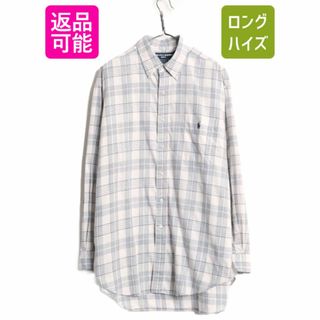 ラルフローレン(Ralph Lauren)の90s ラルフローレン ゴルフ チェック 長袖 ボタンダウン シャツ メンズ L / 90年代 オールド POLO GOLF TILDEN ポロ コットン ワンポイント(シャツ)