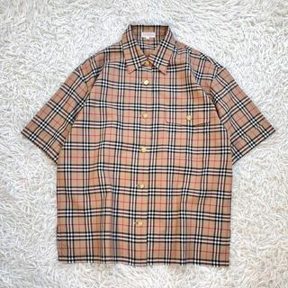 バーバリー(BURBERRY)のバーバリー/burberry ノバチェック柄 半袖シャツ　ナイト刻印 金ボタン(シャツ/ブラウス(半袖/袖なし))