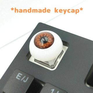 自作キーキャップ 赤茶色の目玉② キートップ 悪魔 おばけ　keycaps(PC周辺機器)