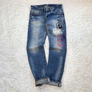 ヒステリックグラマー(HYSTERIC GLAMOUR)の【美品】ヒステリックグラマー　スタッズ デニムパンツ　ジーンズ　ガール　赤耳(デニム/ジーンズ)