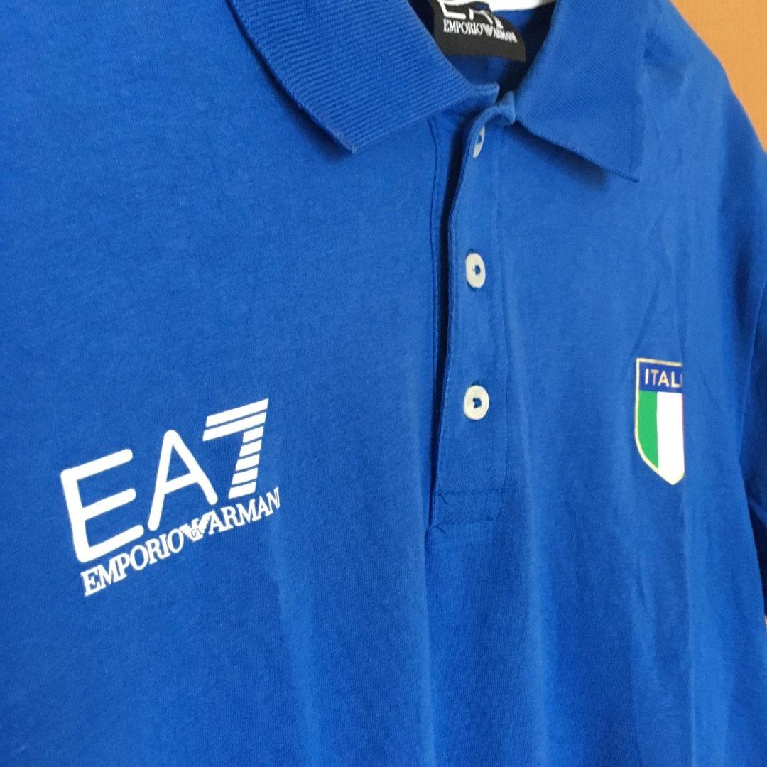 EMPORIO ARMANI EA7(エンポリオアルマーニイーエーセブン)のイタリア エンポリオアルマーニ EA7 ブルー メンズのトップス(Tシャツ/カットソー(半袖/袖なし))の商品写真