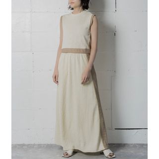 美品　ANOGH  STRETCH JACQUARD SET DRESS(ロングワンピース/マキシワンピース)