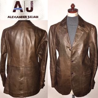 ALEXANDER JULIAN - TAKA-Q 送料込 タカキュー 定価5万円程 レザー 革 テーラードジャケット