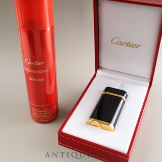 カルティエ(Cartier)のCARTIER カルティエ ライター ゴドロン ブラック×GP 箱(タバコグッズ)