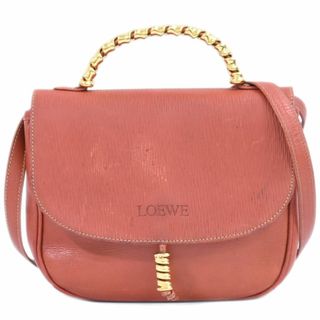 ロエベ(LOEWE)の本物 ロエベ LOEWE ツイスト 2WAY ショルダーバッグ ハンドバッグ ポシェット レザー レッド系 バッグ 中古(ショルダーバッグ)