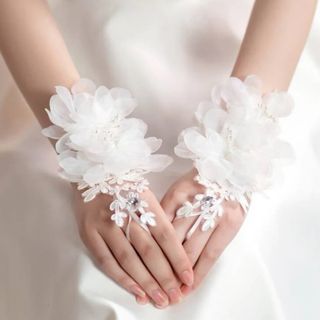 【新品未使用】花嫁グローブ お花レース(手袋)