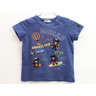 ダブルビー(DOUBLE.B)の【夏物 新入荷!】♪ミキハウスダブルB/MIKIHOUSE DOUBLE.B♪90cm 半袖Tシャツ/半袖カットソー 紺  Bくん【中古】子供服 キッズ kids ベビー服 baby 男の子 夏 tops 425042(Ｔシャツ)