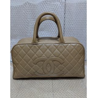 シャネル(CHANEL)のシャネル　キャビアスキン　マトラッセ　ココマーク　ボストンバッグ　ベージュカラー(ボストンバッグ)