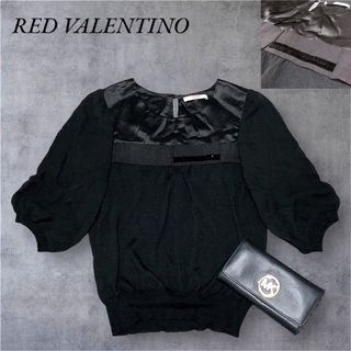 RED VALENTINO - 【美品】レッドヴァレンティノ シルクシアーブラウス ニットドッキング