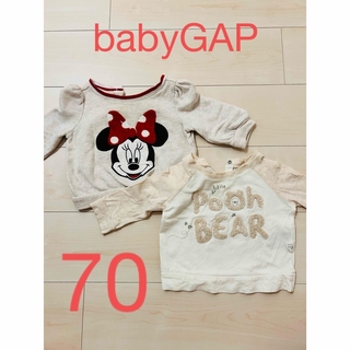 ベビーギャップ(babyGAP)のbabyGAP 70サイズ　ディズニートップスセット　女の子　保育園着(Ｔシャツ)