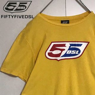 【人気定番】55DSL センターロゴ入りTシャツ　イエロー　Ｍ  K904(Tシャツ/カットソー(半袖/袖なし))