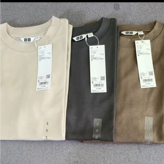 ユニクロ(UNIQLO)のエアリズムコットンオーバーサイズTシャツ(5分袖) 3枚セット(Tシャツ/カットソー(半袖/袖なし))