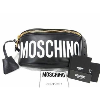 MOSCHINO - ■新品同様■ MOSCHINO モスキーノ レザー ボディバッグ ウエストバッグ ウエストポーチ ブラック系×ホワイト系 AZ2329 