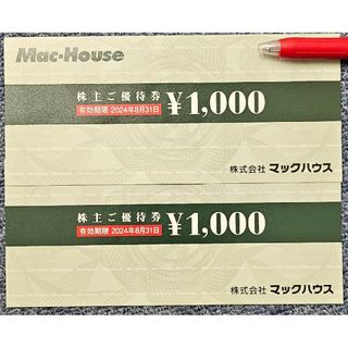 マックハウス株主優待券2000円分(その他)