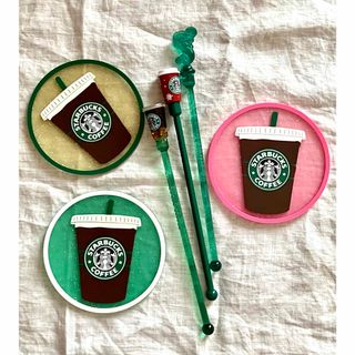 スターバックス(Starbucks)の（レア品！）スターバックス★ 旧ロゴセット     コースター３点　マドラー３本(テーブル用品)