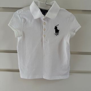 ポロラルフローレン(POLO RALPH LAUREN)のポロラルフローレン　ポロシャツ　白　刺繍ロゴ キッズ　ガールズ　ボーイズ(Tシャツ/カットソー)