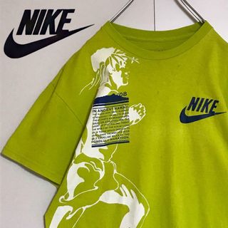 ナイキ(NIKE)の【希少デザイン】ナイキ　ロゴ入りプリントTシャツ ランナー　蛍光イエローK932(Tシャツ/カットソー(半袖/袖なし))