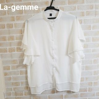 La-gemme フリルスリーブブラウス(シャツ/ブラウス(半袖/袖なし))