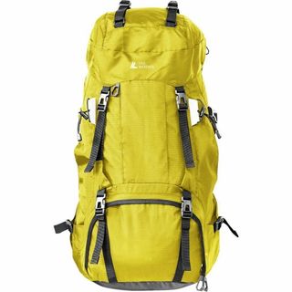 【新品未使用】登山 リュック 60L テフロン はっ水 リュックサック イエロー(バッグパック/リュック)