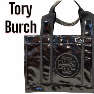 トリーバーチ(Tory Burch)のTory Burch トリーバーチ 大ロゴ トートバッグ エナメル ブラック(トートバッグ)