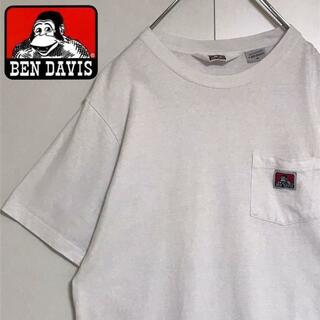 【人気定番】ベンデイビス  ワッペンロゴ入りTシャツ  人気ホワイト　K938(Tシャツ/カットソー(半袖/袖なし))