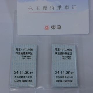 東急 乗車証 20枚 東急電鉄 株主優待 乗車券 2024年 11月30日まで(鉄道乗車券)