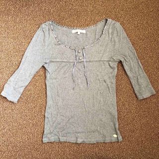 シャーロットロンソン(Charlotte Ronson)の美品＊Charlotte Ronson レース 七分袖 カットソー(Tシャツ(長袖/七分))