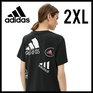 adidas - adidas★ビッグロゴ Tシャツワンピース★チュニック★黒★2XL★レディース