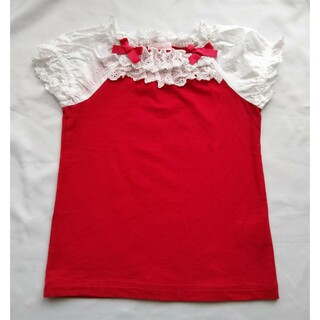 シャーリーテンプル(Shirley Temple)の新品シャーリーテンプル120 フリルカットソー赤(Tシャツ/カットソー)