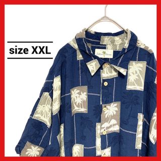 90s 古着 ノーブランド 半袖シャツ アロハシャツ オーバーサイズ XXL (シャツ)