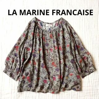 マリンフランセーズ(LA MARINE FRANCAISE)の美品 LA MARINE FRANCAISE リバティ 花柄 ギャザーブラウス(シャツ/ブラウス(長袖/七分))