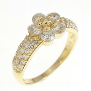 K18YG フラワー ダイヤモンド リング 0.94CT(リング(指輪))