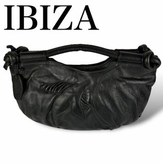 IBIZA - 良品 IBIZA ハンドバッグ パーティバッグ パッチワーク レザー ブラック