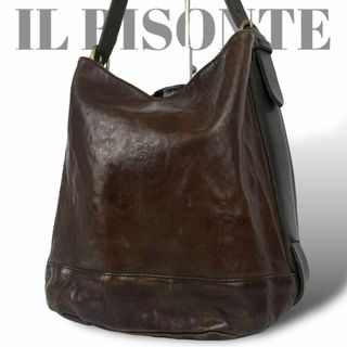 IL BISONTE - IL BISONTE ショルダーバッグ バケツ型 肩掛け オールレザー ブラウン