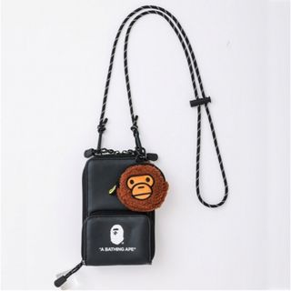 BAPE KIDS◆A BATHING APEじゃばら式BLACKスマホショルダ