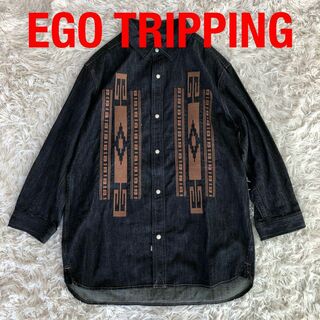 エゴトリッピング(EGO TRIPPING)のEGO TRIPPINGエゴトリッピング　7分丈刺繍デニムシャツ46(シャツ)