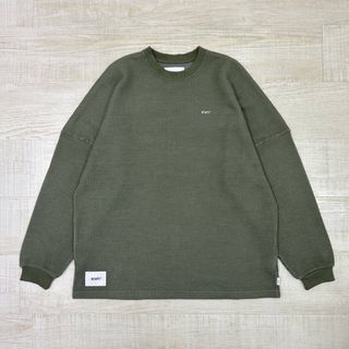 W)taps - 21aw WTAPS WAFFLE LS PEAC ロゴ 刺繍 オリーブ 系 L