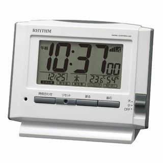 リズム(RHYTHM) 目覚まし時計 電波時計 電子音アラーム 温度 湿度 カレ(置時計)