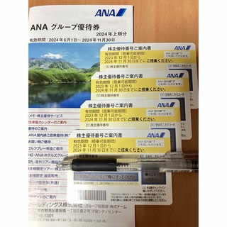 エーエヌエー(ゼンニッポンクウユ)(ANA(全日本空輸))のANA株主優待券4枚 グループ優待冊子付き 有効期限2024年11月30日(その他)