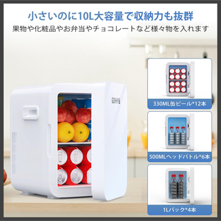小型冷蔵庫 10L 冷温庫 車載冷蔵庫 ミニ冷蔵庫 保冷 保温 ポータブル(冷蔵庫)