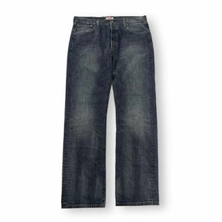 リーバイス(Levi's)の00s リーバイス 501 ブラックデニム 先染め 古着 縦落ち W36 L34(デニム/ジーンズ)