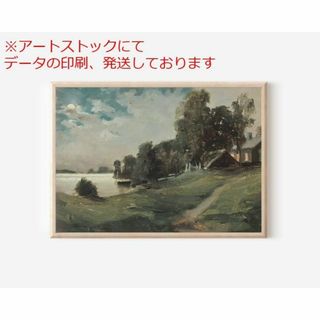 mz ポスター A3 (A4も可) 風景油絵アートワーク ウォールアート ア(印刷物)