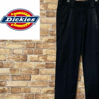 ディッキーズ(Dickies)のディッキーズ　チノパン　ワークパンツ　黒　ブラック　テーパード　赤ロゴ　32(チノパン)