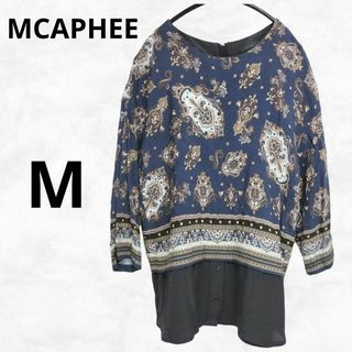 MACPHEE - 【MCAPHEE】マカフィー レイヤードブラウス（M）総柄 シルク レーヨン