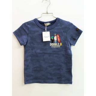 【夏物 新入荷!】新品・未使用品♪ミキハウスダブルB/MIKIHOUSE DOUBLE.B♪100cm 半袖Tシャツ/半袖カットソー 紺 Bくん 子供服 キッズ kids 男の子 夏 tops 425042