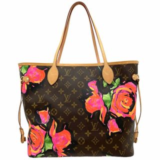 ルイヴィトン(LOUIS VUITTON)のLOUIS VUITTON ルイヴィトン トートバッグ モノグラムローズ ネヴァーフルMM ハンドバッグ 肩掛け 通勤 通学 鞄 かばん M48613    ブラウン 茶 ピンク ゴールド金具 レディース【中古品】(トートバッグ)